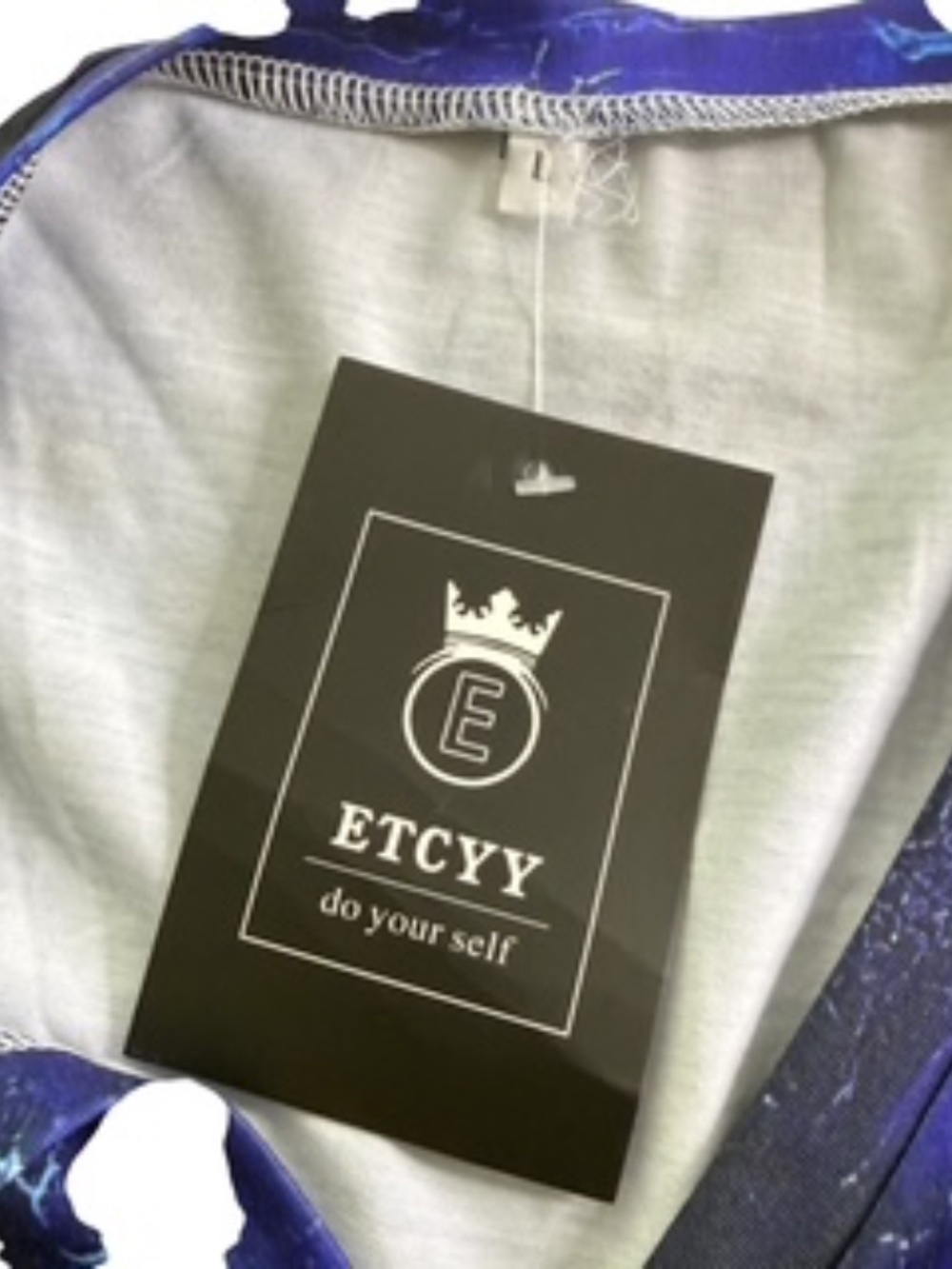 NWT ETCYY Casual Sleeveless Summer V-Neck Fluid Abstract Tank Top Size L - Picture 7 of 7